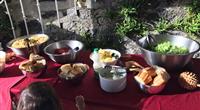 Repas prepare par les proprietaires du camping Clos de Banes pres de Laguiole